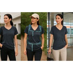 WoolX Charcoal Micro Stripe Merino Woman Top M Technical Outdoor Athflow Layer